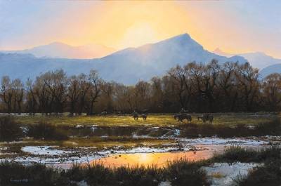 Wintering on the Clark's Fork 1806 by Keith Christie - Auction record, sale price, and art valuation. Compare with similar artists and explore comparable artworks.