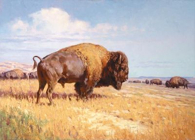 Sample artwork by Dwayne Harty (Born 1957), known for wildlife and western scene painting, diorama - View similar artists and auction records