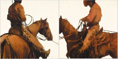 Lazy M Diptych by Duke Beardsley - Auction record, sale price, and art valuation. Compare with similar artists and explore comparable artworks.