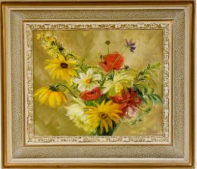 KUKKA-ASETELMA - BLOMSTERSTILLEBEN by Veli Kalima - Auction record, sale price, and art valuation. Compare with similar artists and explore comparable artworks.