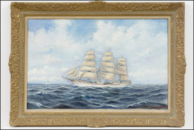 TÄYSIN PURJEIN - FÖR FULLA SEGEL by Alexander Wilhelms - Auction record, sale price, and art valuation. Compare with similar artists and explore comparable artworks.