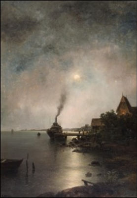 A NIGHT IN THE ARCHIPELAGO, THE LAST BOAT HOME by Carl Hallstrom - Auction record, sale price, and art valuation. Compare with similar artists and explore comparable artworks.
