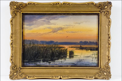 AURINGONLASKU - SOLNEDGÅNG by Grigor Auer - Auction record, sale price, and art valuation. Compare with similar artists and explore comparable artworks.