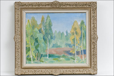 VEHREÄ MAISEMA - GRÖNSKANDE LANDSKAP by Olli Miettinen - Auction record, sale price, and art valuation. Compare with similar artists and explore comparable artworks.