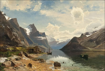 FISHERMEN IN A FIORD LANDSCAPE by Gustaf Rydberg - Auction record, sale price, and art valuation. Compare with similar artists and explore comparable artworks.