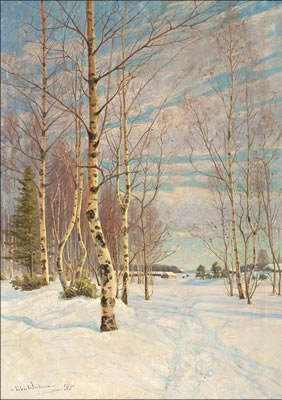 KIRKAS TALVIPÄIVÄ by Edvard Westman - Auction record, sale price, and art valuation. Compare with similar artists and explore comparable artworks.