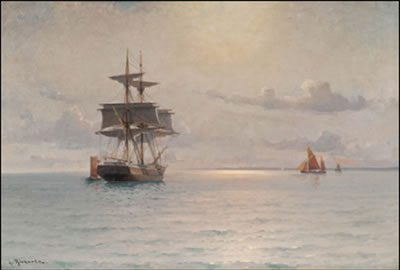 EVENING GLOW AT SEA