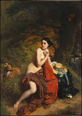 A GIRL AND A ROE DEER