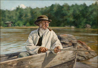 Sample artwork by Fredrik Ahlstedt (1839 - 1901), known for landscape, marine, and portrait painting - View similar artists and auction records