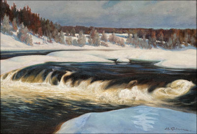 KEVÄTKOSKI. by Johan E Kortman - Auction record, sale price, and art valuation. Compare with similar artists and explore comparable artworks.