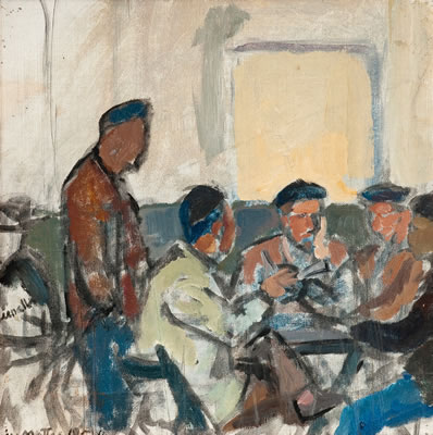 MEN AROUND THE TABLE by Ake Mattas - Auction record, sale price, and art valuation. Compare with similar artists and explore comparable artworks.