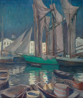 BOATS IN THE HARBOUR OF HELSINKI.