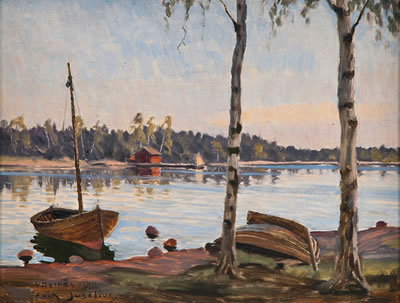 BIRCHES BY THE SHORE
