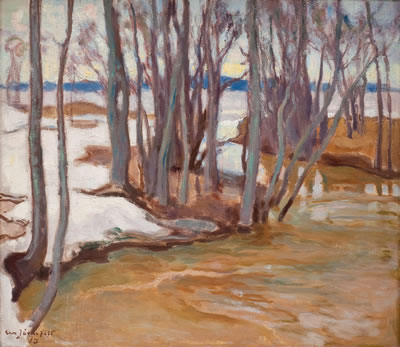 SPRING FLOODING IN TUUSULANJÄRVI. by Eero Jarnefelt - Auction record, sale price, and art valuation. Compare with similar artists and explore comparable artworks.