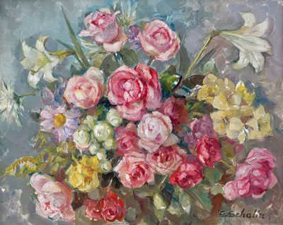 FLOWER BOUQUET. by Greta Schalin - Auction record, sale price, and art valuation. Compare with similar artists and explore comparable artworks.