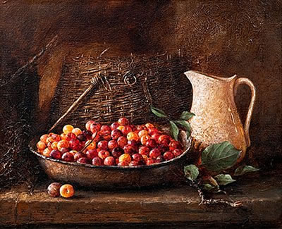 A STILL LIFE WITH PLUMS