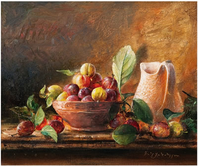 STILL LIFE WITH PLUMS