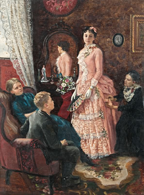 LADY IN A PINK DRESS