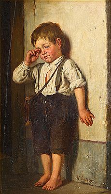 AN OFFENDED BOY by Kirill Vikentevich Lemokh - Auction record, sale price, and art valuation. Compare with similar artists and explore comparable artworks.