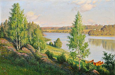 SUMMER LANDSCAPE WITH ROWING BOATS by Felix Frang - Auction record, sale price, and art valuation. Compare with similar artists and explore comparable artworks.