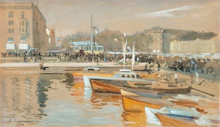 THE MARKETPLACE by Hugo Backmansson - Auction record, sale price, and art valuation. Compare with similar artists and explore comparable artworks.