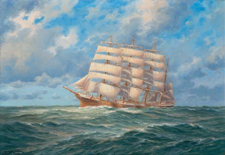 Sample artwork by Adolf Bock (1890 - 1968), known for marine painting - View similar artists and auction records