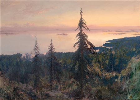 Sample artwork by Peder Knudsen (1868 - 1944), known for painting - View similar artists and auction records