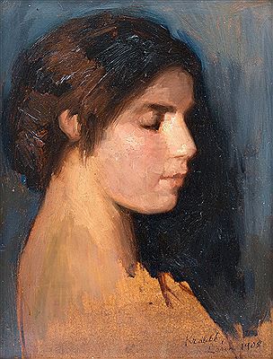 GIRL WITH DARK HAIR.