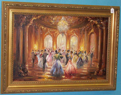 Impressionist ball room scene by Christian Jereczek - Auction record, sale price, and art valuation. Compare with similar artists and explore comparable artworks.