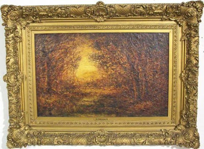 Impressionist landscape at dusk