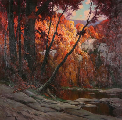 GLORIOUSLY SETS THE SUN, BLUE RIDGE MOUNTAINS (NEWCOMB-MACKLIN FRAME)