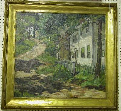 Impressionist landscape with houses