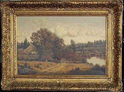 New England Landscape by George Drew - Auction record, sale price, and art valuation. Compare with similar artists and explore comparable artworks.