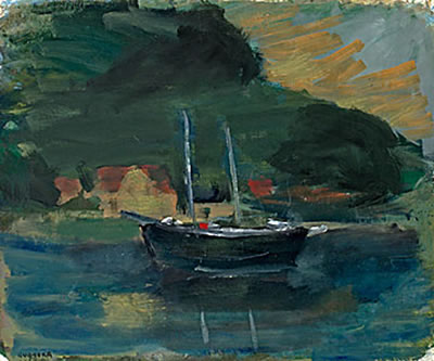 Sample artwork by Gustav Rudberg (1915 - 2001), known for impressionist landscape, coastal view and seascape paintings - View similar artists and auction records