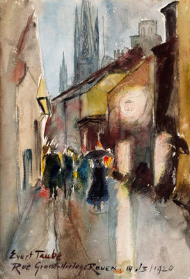 RUE GROSSE-HORLOGE, ROUEN by Evert Taube - Auction record, sale price, and art valuation. Compare with similar artists and explore comparable artworks.