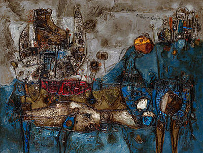 LE TAUREAU ET LA DAME ALLONGÉE by Theo Tobiasse - Auction record, sale price, and art valuation. Compare with similar artists and explore comparable artworks.
