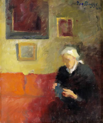 HANDARBETANDE KVINNA by Eva Bagge - Auction record, sale price, and art valuation. Compare with similar artists and explore comparable artworks.