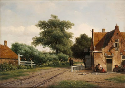 BYGATA MED FIGURER by Jacob Jan van der Maaten - Auction record, sale price, and art valuation. Compare with similar artists and explore comparable artworks.