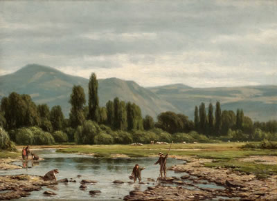 BERGSLANDSKAP MED FIGURER