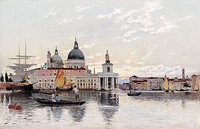 Sample artwork by Carl Skanberg (1850 - 1883), known for coastal, venetian harbor paintings - View similar artists and auction records