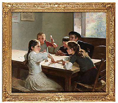 Sample artwork by Hugo Salmson (1843 - 1894), known for genre, landscape, figure - View similar artists and auction records