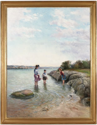 Sample artwork by Severin Nilson (1846 - 1918), known for landscape and history painting. - View similar artists and auction records