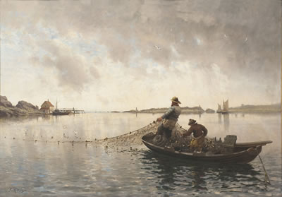 Sample artwork by Frithjof Smith-Hald (1846 - 1903), known for landscape, marine, and mountain scene luminist painting - View similar artists and auction records