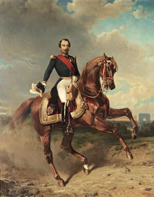 Kejsar Napoleon III av Frankrike till häst