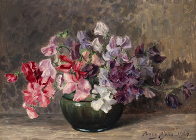 Blomsterstilleben by Fanny Hjelm - Auction record, sale price, and art valuation. Compare with similar artists and explore comparable artworks.