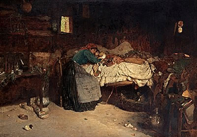 At the sickbed.