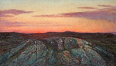 "Skymning Hallandskusten" (Twilight over the coast of Halland).