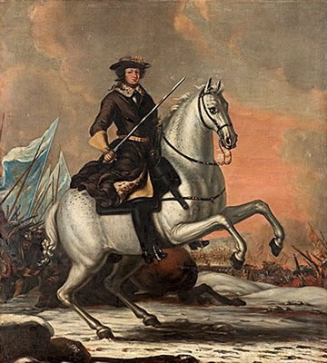 "Konung Karl XI till häst" (King Karl XI ahorse)