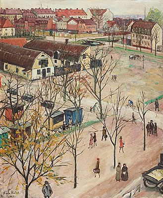 "Utsikt över Östra Boulevarden, Kristianstad" (View from Kristianstad, Sweden)