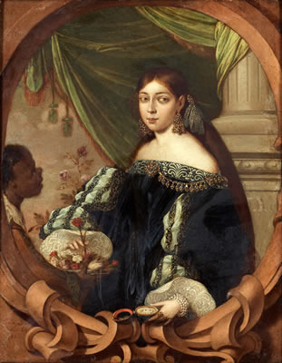 Renaissance lady with servant.